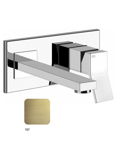 Miscelatore Gessi a parete con bocca media serie Rettangolo K parte esterna cod.53088 incasso cod.44697 - Kallea