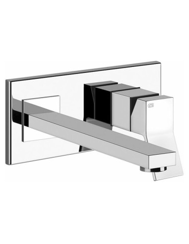 Miscelatore Gessi a parete con bocca lunga serie Rettangolo K parte esterna cod.53090 incasso cod.44697 - Kallea