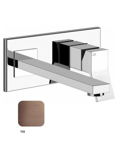 Miscelatore Gessi a parete con bocca lunga serie Rettangolo K parte esterna cod.53090 incasso cod.44697 - Kallea