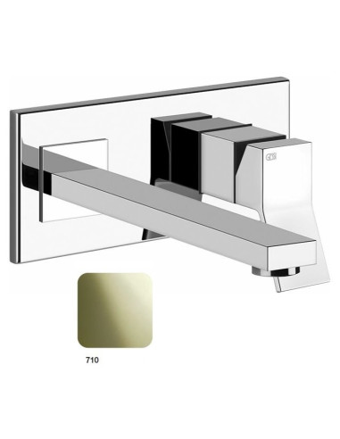 Miscelatore Gessi a parete con bocca lunga serie Rettangolo K parte esterna cod.53090 incasso cod.44697 - Kallea