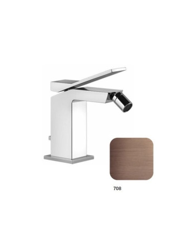 Rubinetto bidet Gessi serie Rettangolo K cod.53007 con scarico e flessibili di collegamento - Kallea