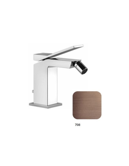 Rubinetto bidet Gessi serie Rettangolo K cod.53007 con scarico e flessibili di collegamento - Kallea