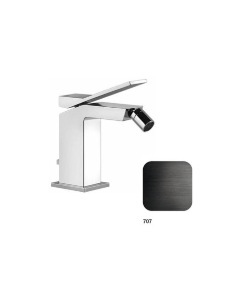 Rubinetto bidet Gessi serie Rettangolo K cod.53007 con scarico e flessibili di collegamento - Kallea