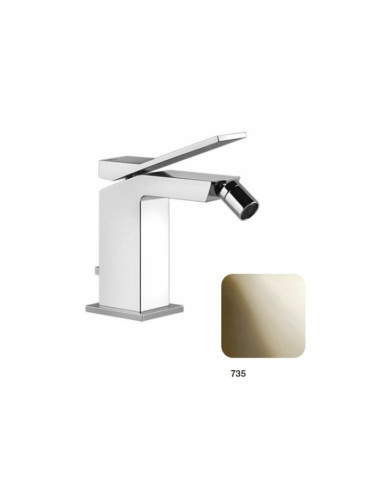 Rubinetto bidet Gessi serie Rettangolo K cod.53007 con scarico e flessibili di collegamento - Kallea