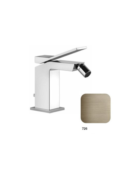 Rubinetto bidet Gessi serie Rettangolo K cod.53007 con scarico e flessibili di collegamento - Kallea