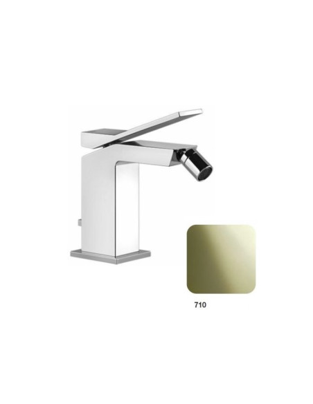 Rubinetto bidet Gessi serie Rettangolo K cod.53007 con scarico e flessibili di collegamento - Kallea