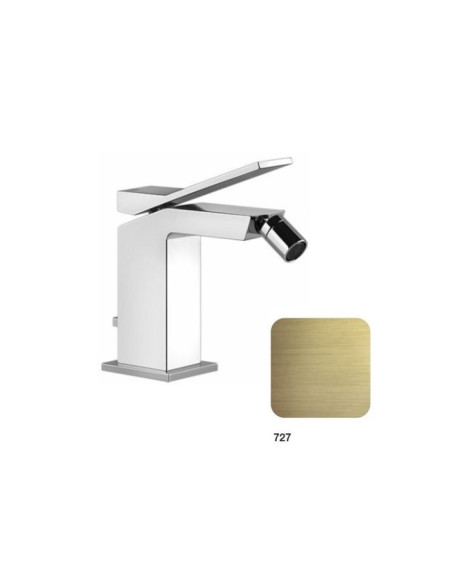 Rubinetto bidet Gessi serie Rettangolo K cod.53007 con scarico e flessibili di collegamento - Kallea