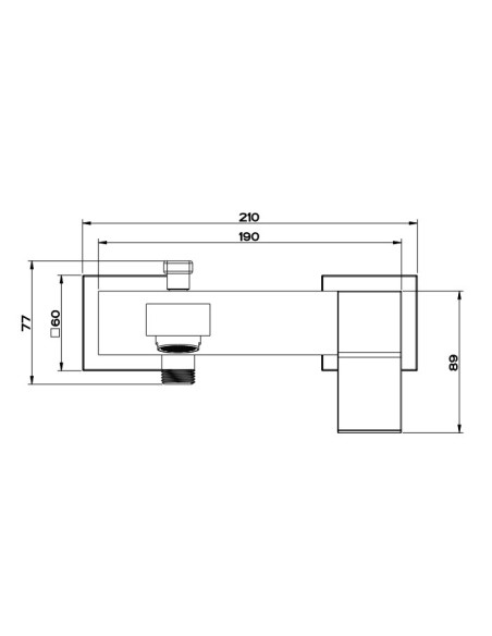 Miscelatore esterno vasca Gessi serie Rettangolo K cod.53013 con deviatore automatico bagno/doccia - Kallea