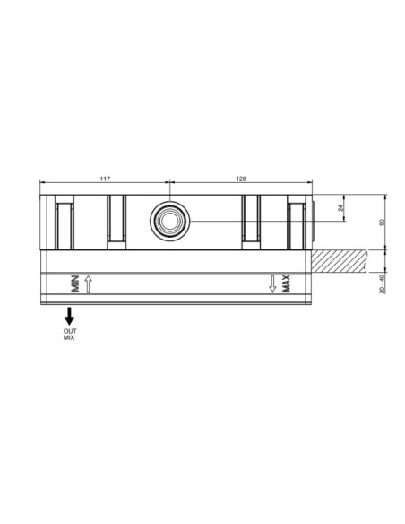 Miscelatore Gessi Vasca a parete 2 vie con deviatore serie Rettangolo K parte esterna cod.53136 incasso cod.44639 presa acqua...