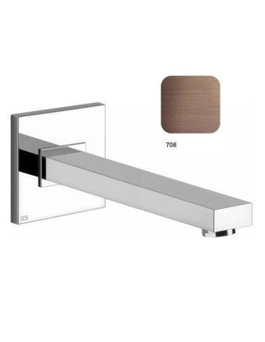 Bocca Vasca Gessi a parete serie Rettangolo K cod.20121 canna personalizzabile da min.9 cm a max. 30 cm senza scarico - Kallea