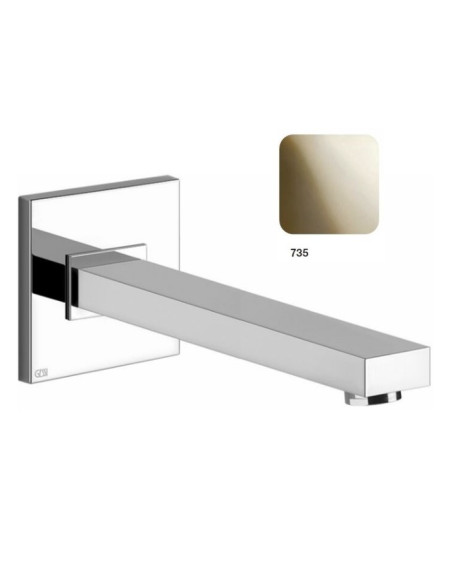 Bocca Vasca Gessi a parete serie Rettangolo K cod.20121 canna personalizzabile da min.9 cm a max. 30 cm senza scarico - Kallea