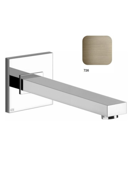 Bocca Vasca Gessi a parete serie Rettangolo K cod.20121 canna personalizzabile da min.9 cm a max. 30 cm senza scarico - Kallea