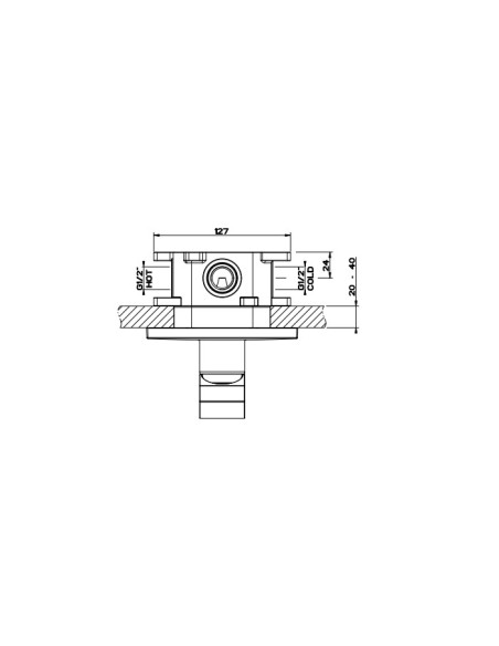 Parte esterna Gessi Miscelatore a parete 1 via serie Rettangolo K cod.53061 incasso cod.44655 - Kallea