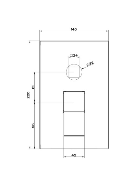 Parte esterna Gessi Miscelatore a parete 2 vie serie Rettangolo K cod.53079 incasso cod.44673 con deviatore Bagno/Doccia - Ka...