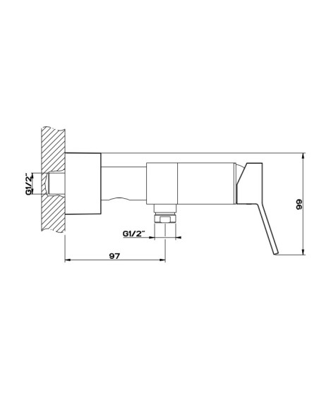 Miscelatore Gessi esterno Doccia serie Rettangolo K cod.53031 - Kallea