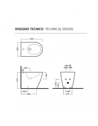 Sanitari filo parete Hatria serie Fusion scarico rimless senza brida con  sedile rallentato bianco lucido