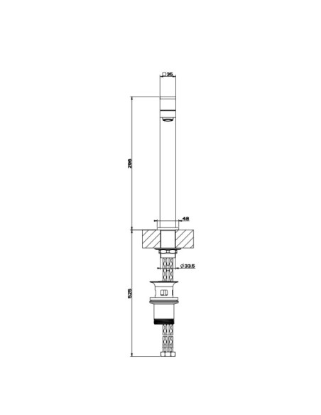 Miscelatore lavabo alto Gessi serie Rettangolo cod. 11921 con scarico e flessibili di collegamento - Kallea