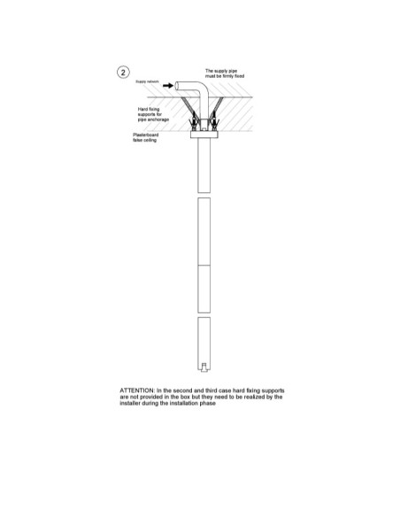 Bocca soffitto Gessi Serie Rettangolo cod.20199 altezza personalizzabile da completare con comando remoto - Kallea