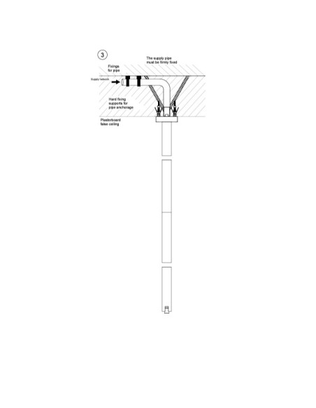 Bocca soffitto Gessi Serie Rettangolo cod.20199 altezza personalizzabile da completare con comando remoto - Kallea