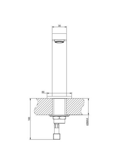 Bocca da banco Gessi Serie Rettangolo cod.20094 da completare con comando remoto - Kallea