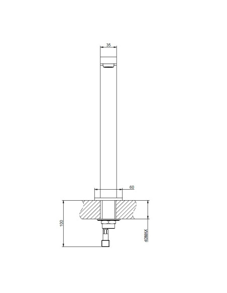 Bocca da banco alta Gessi Serie Rettangolo cod.20091 da completare con comando remoto - Kallea