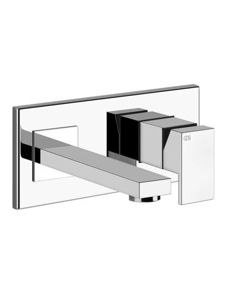 Miscelatore Gessi a parete con bocca corta serie Rettangolo parte esterna cod.44840 incasso cod.44697 - Kallea