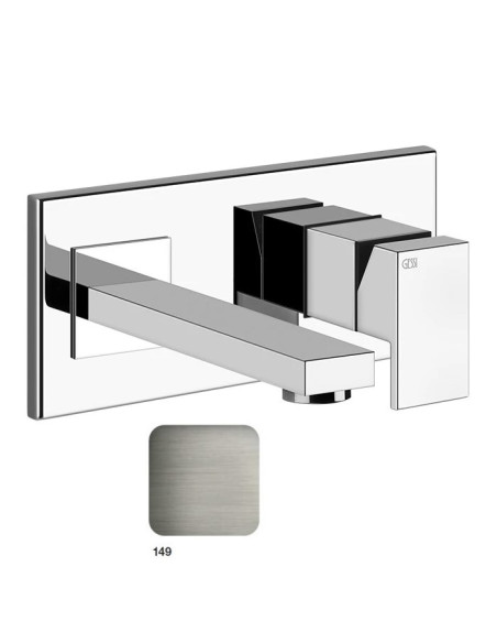 Miscelatore Gessi a parete con bocca corta serie Rettangolo parte esterna cod.44840 incasso cod.44697 - Kallea