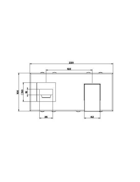 Miscelatore Gessi a parete con bocca corta serie Rettangolo parte esterna cod.44840 incasso cod.44697 - Kallea