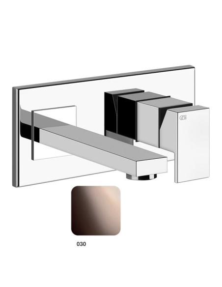 Miscelatore Gessi a parete con bocca corta serie Rettangolo parte esterna cod.44840 incasso cod.44697 - Kallea