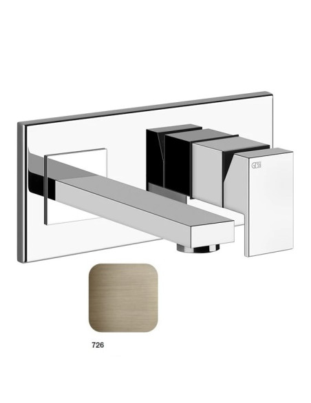 Miscelatore Gessi a parete con bocca corta serie Rettangolo parte esterna cod.44840 incasso cod.44697 - Kallea