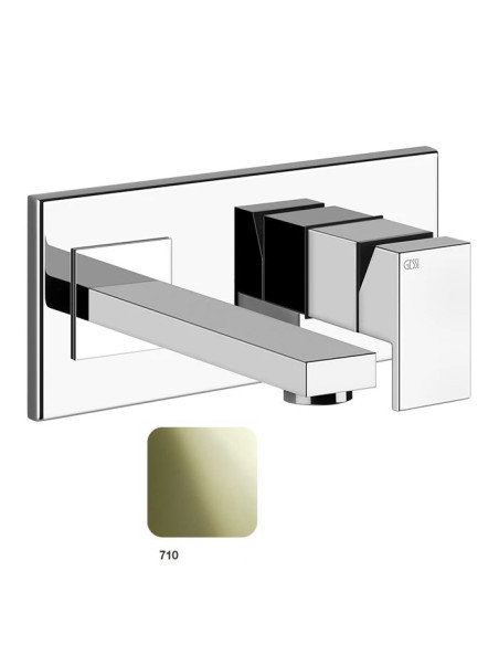 Miscelatore Gessi a parete con bocca corta serie Rettangolo parte esterna cod.44840 incasso cod.44697 - Kallea