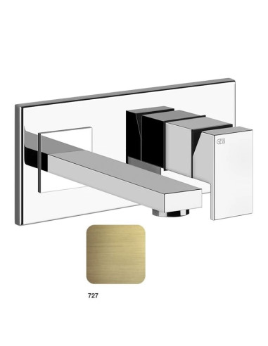 Miscelatore Gessi a parete con bocca corta serie Rettangolo parte esterna cod.44840 incasso cod.44697 - Kallea