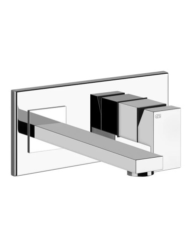 Miscelatore Gessi a parete con bocca media serie Rettangolo parte esterna cod.44836 incasso cod.44697 - Kallea