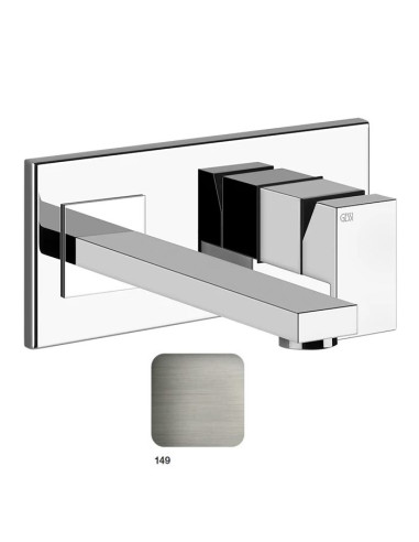 Miscelatore Gessi a parete con bocca media serie Rettangolo parte esterna cod.44836 incasso cod.44697 - Kallea