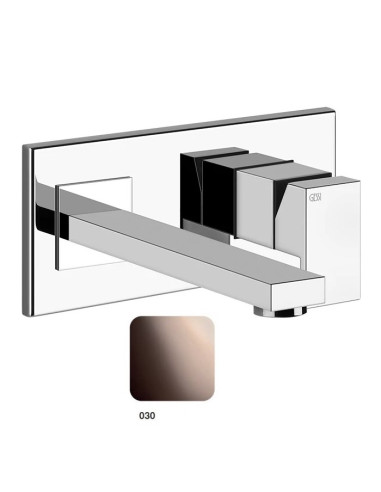 Miscelatore Gessi a parete con bocca media serie Rettangolo parte esterna cod.44836 incasso cod.44697 - Kallea