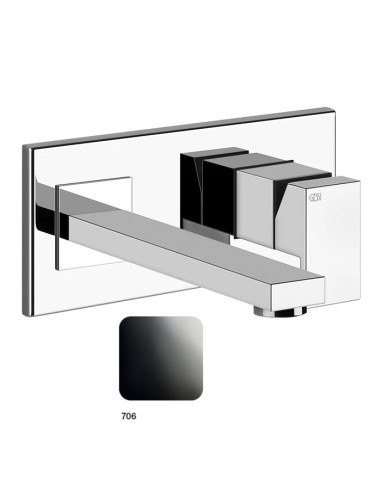 Miscelatore Gessi a parete con bocca media serie Rettangolo parte esterna cod.44836 incasso cod.44697 - Kallea