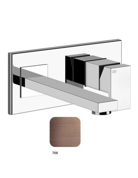 Miscelatore Gessi a parete con bocca media serie Rettangolo parte esterna cod.44836 incasso cod.44697 - Kallea