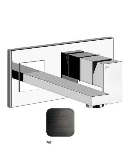 Miscelatore Gessi a parete con bocca media serie Rettangolo parte esterna cod.44836 incasso cod.44697 - Kallea