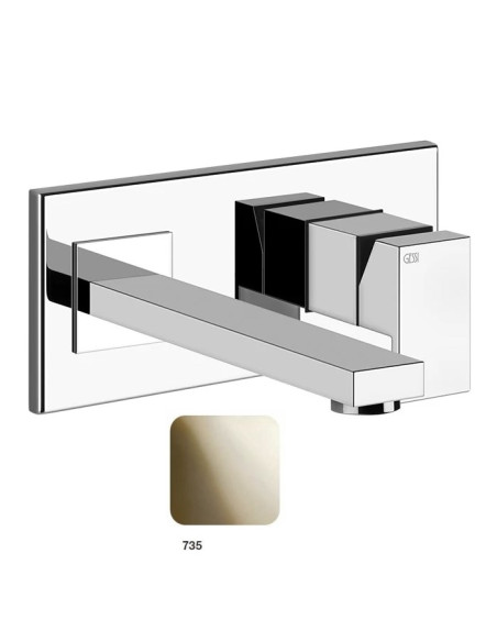 Miscelatore Gessi a parete con bocca media serie Rettangolo parte esterna cod.44836 incasso cod.44697 - Kallea