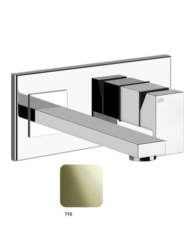 Miscelatore Gessi a parete con bocca media serie Rettangolo parte esterna cod.44836 incasso cod.44697 - Kallea