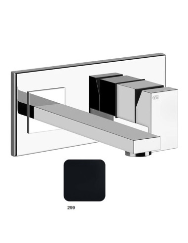 Miscelatore Gessi a parete con bocca media serie Rettangolo parte esterna cod.44836 incasso cod.44697 - Kallea