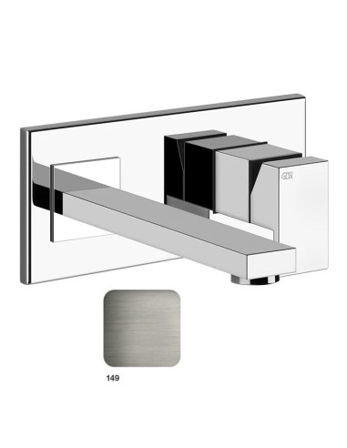 Miscelatore Gessi a parete con bocca lunga serie Rettangolo parte esterna cod.44838 incasso cod.44697 - Kallea