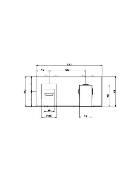 Miscelatore Gessi a parete con bocca lunga serie Rettangolo parte esterna cod.44838 incasso cod.44697 - Kallea