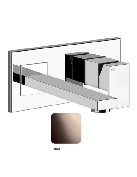 Miscelatore Gessi a parete con bocca lunga serie Rettangolo parte esterna cod.44838 incasso cod.44697 - Kallea