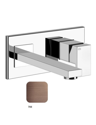 Miscelatore Gessi a parete con bocca lunga serie Rettangolo parte esterna cod.44838 incasso cod.44697 - Kallea