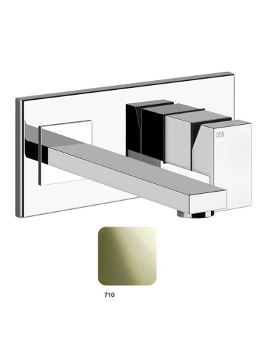 Miscelatore Gessi a parete con bocca lunga serie Rettangolo parte esterna cod.44838 incasso cod.44697 - Kallea