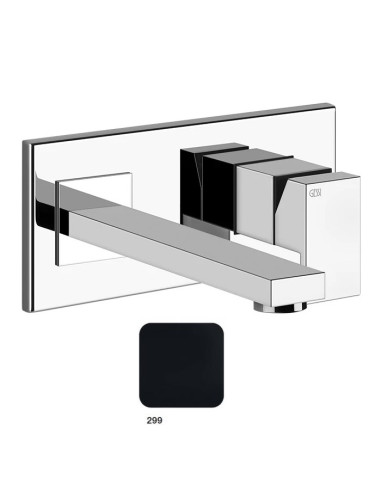 Miscelatore Gessi a parete con bocca lunga serie Rettangolo parte esterna cod.44838 incasso cod.44697 - Kallea