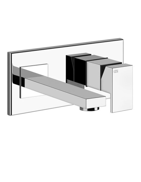 Miscelatore Gessi a parete con bocca personalizzabile serie Rettangolo parte esterna cod.44834 incasso cod.44697 - Kallea