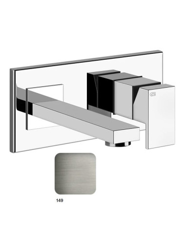 Miscelatore Gessi a parete con bocca personalizzabile serie Rettangolo parte esterna cod.44834 incasso cod.44697 - Kallea