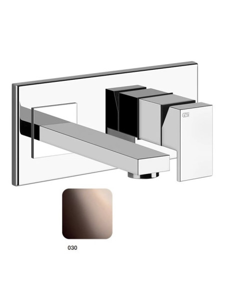 Miscelatore Gessi a parete con bocca personalizzabile serie Rettangolo parte esterna cod.44834 incasso cod.44697 - Kallea